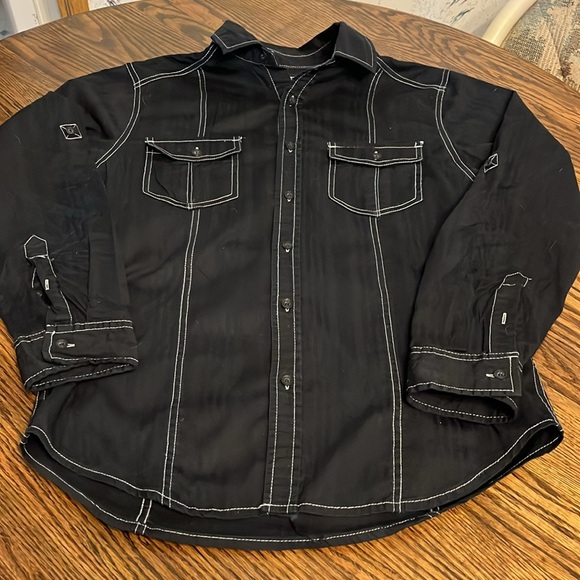 Machine custom Co. Mens black button down. Size M. - Picture 1 of 9